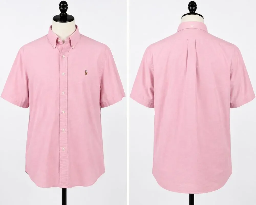 Polo Ralph Lauren Classic Fit Shirt Mens XLT Pink Oxford Short Sleeve Pony